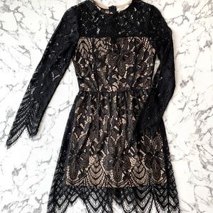 love, Fire fit and flare lace detail dress